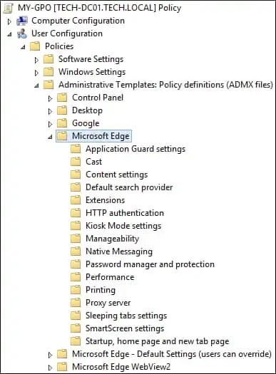 GPO - Microsoft Edge