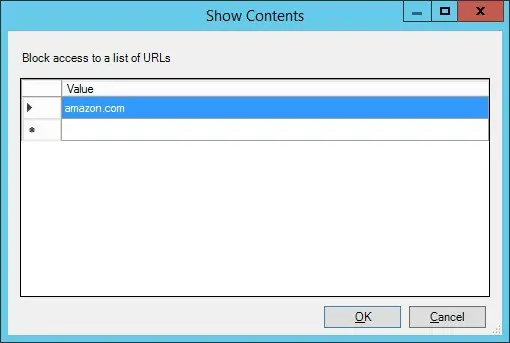 Microsoft Edge - Deny access to website or URL