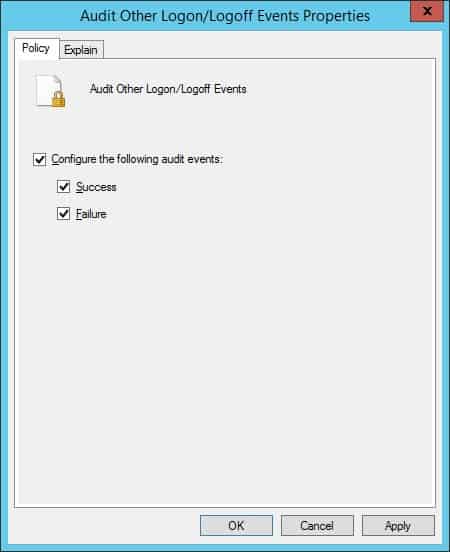 GPO Audit Other logon logoff events