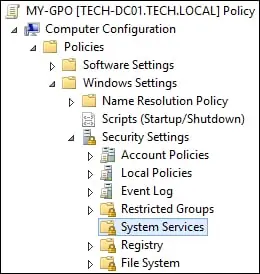 GPO Configure Service Windows