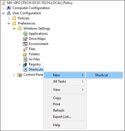 add shortcut to start menu windows 10 gpo