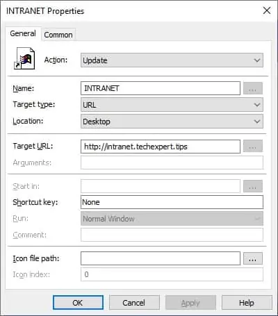GPO - Create a Shortcut on Desktop