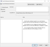 GPO - Disable Defender enhanced notifications