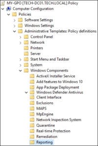 GPO - Windows defender reporting