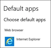 Default browser - Internet Explorer