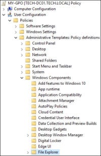 GPO - Configure File explorer