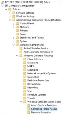 defender controlled folder access