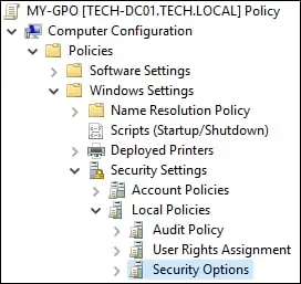 GPO - Windows local security options