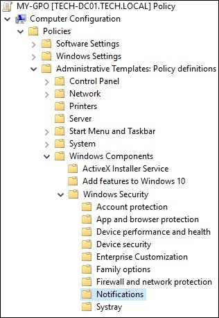 GPO - Windows security notifications GPO - Windows security notifications