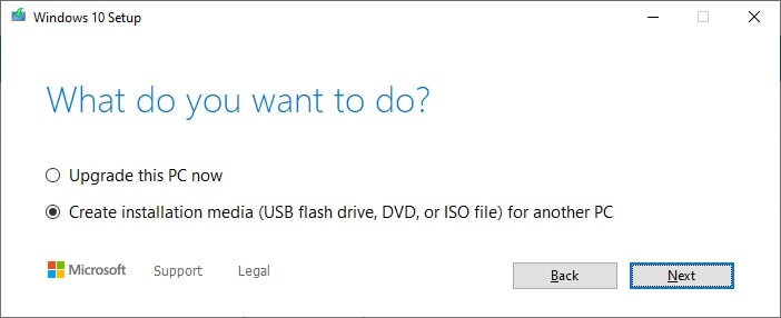 Windows 10 - Create installation media