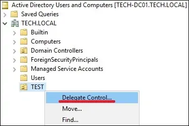 Active Directory Kullanıcı Oluşturma Yetkisi Verme