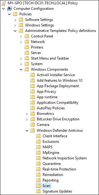 GPO - Windows defender scan