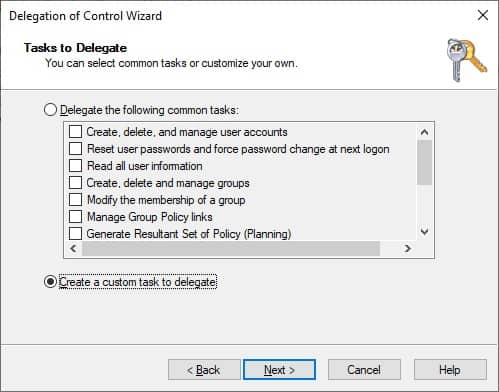 Windows - Delegate custom task
