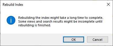 Windows - Rebuild search index