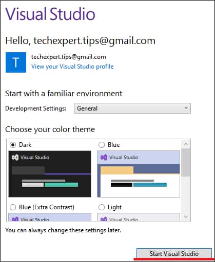 Visual Studio - Color theme
