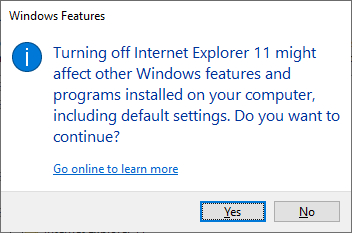 Windows - Remove IE