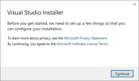 Windows - Visual Studio installer