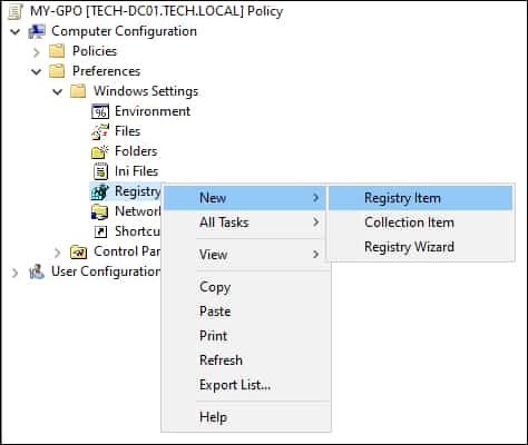 GPO - Add registry item GPO - Add registry item