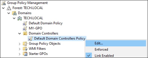 GPO - Default domain controllers policy