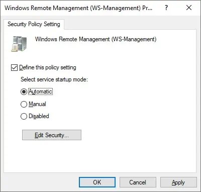GPO - Windows Remote management service