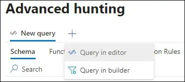 defender-advanced-hunting-new-query