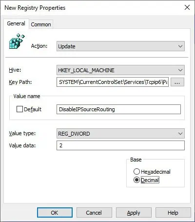 GPO Disable IPV6 Source Routing